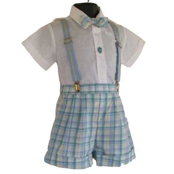 NWOT Baby Togs Outfit, 18mo, Vintage, 4 pieces, Blue/white, Shorts - Picture 2 of 13